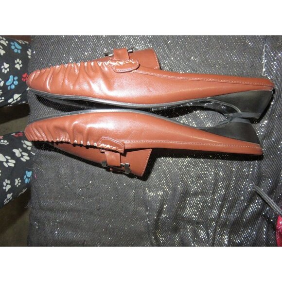 ASHRO Rush Hour Vegan Leather Kitten Heel Slide Mule Buckle Accent Slip On Sz 11 - Picture 4 of 9